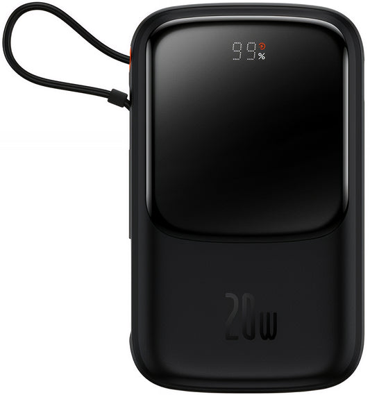 Ekstern batteri Baseus Qpow Pro, 20000mAh, 20W, QC + PD, 1 x Lightning - 1 x USB-A - 1 x USB-C, Sort PPQD060201