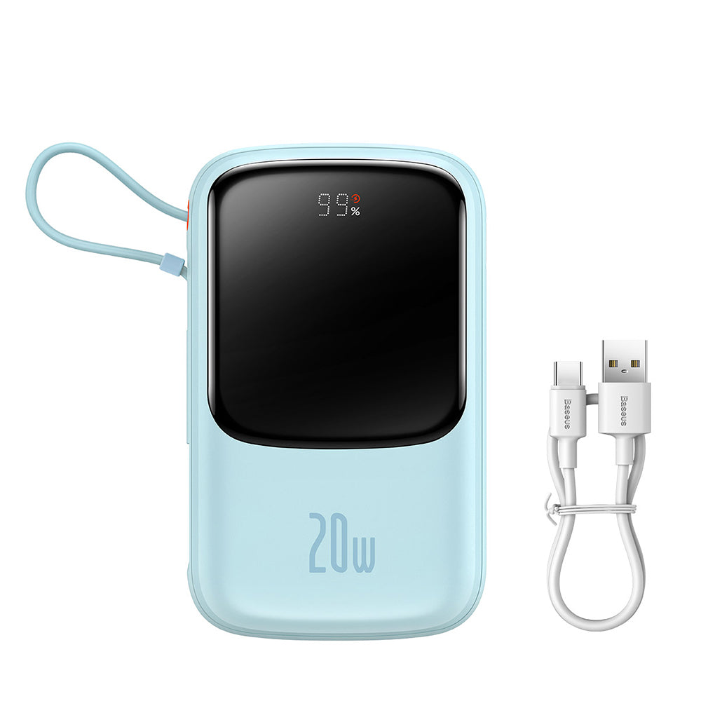 Ekstern batteri Baseus Qpow Pro, 20000mAh, 20W, QC + PD, 1 x Lightning - 1 x USB-A - 1 x USB-C, Blå PPQD030003