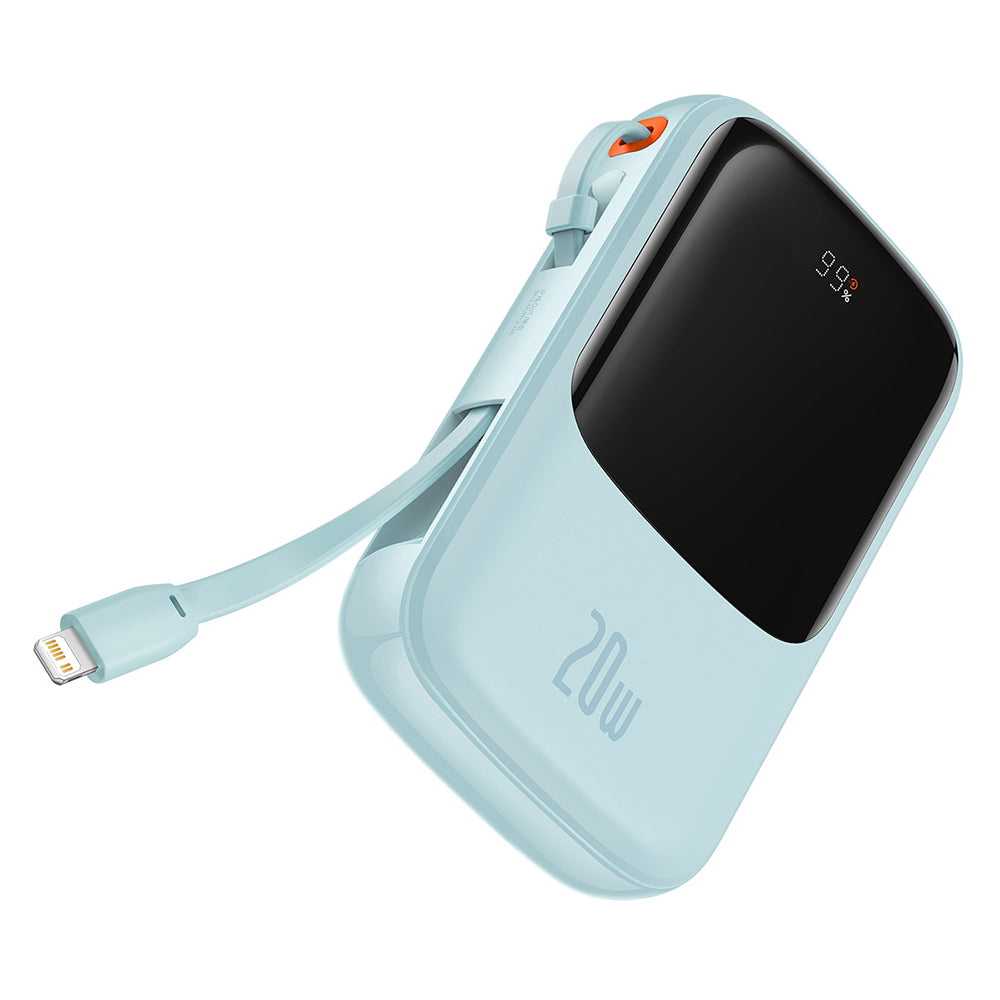 Ekstern batteri Baseus Qpow Pro, 20000mAh, 20W, QC + PD, 1 x Lightning - 1 x USB-A - 1 x USB-C, Blå PPQD030003