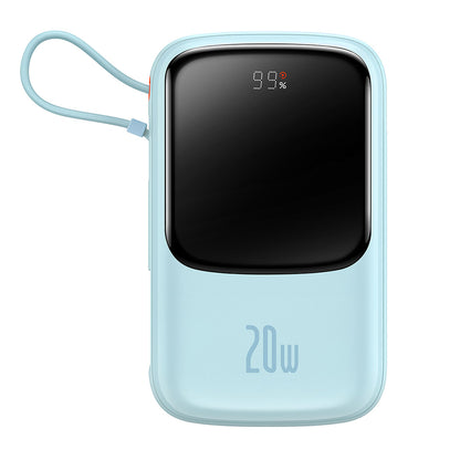 Ekstern batteri Baseus Qpow Pro, 20000mAh, 20W, QC + PD, 1 x Lightning - 1 x USB-A - 1 x USB-C, Blå PPQD030003