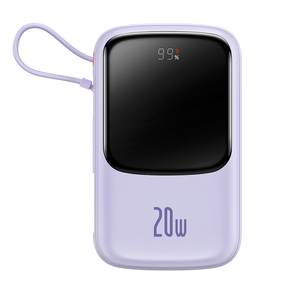 Ekstern batteri Baseus Qpow Pro, 20000mAh, 20W, QC + PD, 1 x Lightning - 1 x USB-A - 1 x USB-C, Lilla PPQD030005