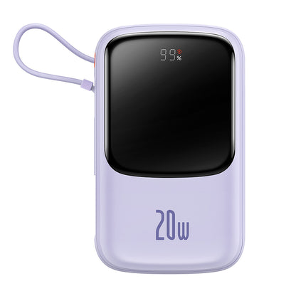 Ekstern batteri Baseus Qpow Pro, 20000mAh, 20W, QC + PD, 1 x Lightning - 1 x USB-A - 1 x USB-C, Lilla PPQD030005