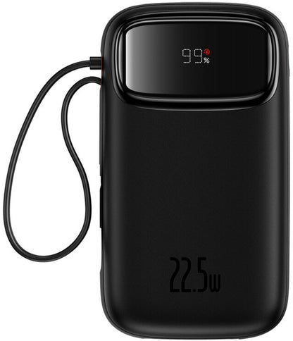 Ekstern batteri Baseus Qpow2, 10000mAh, 22.5W, QC + PD, 1 x Lightning - 1 x USB-A - 2 x USB-C, Sort P10055003113-00