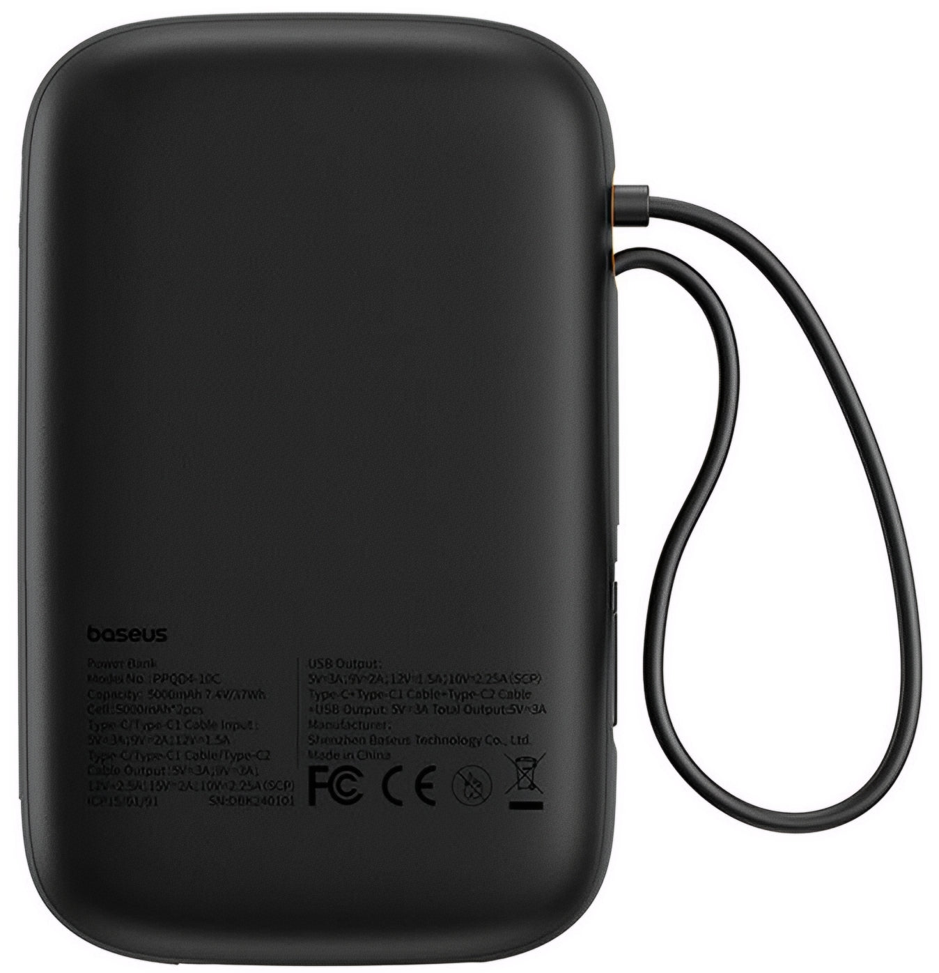 Ekstern batteri Baseus Qpow2, 20000mAh, 30W, QC + PD, 1 x USB-A - 3 x USB-C, Sort P10055009113-00