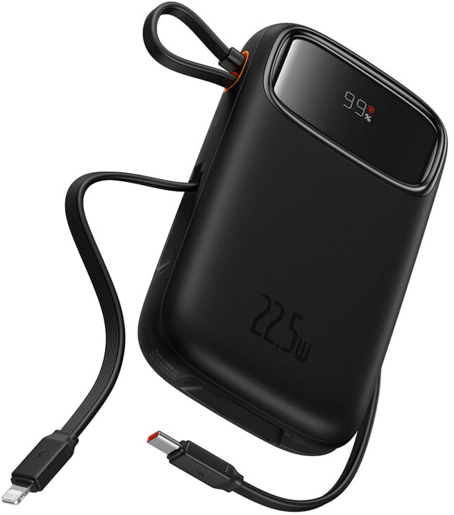 Ekstern batteri Baseus Qpow2, 10000mAh, 22.5W, QC + PD, 1 x Lightning - 1 x USB-A - 2 x USB-C, Sort P10055003113-00