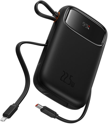 Ekstern batteri Baseus Qpow2, 10000mAh, 22.5W, QC + PD, 1 x Lightning - 1 x USB-A - 2 x USB-C, Sort P10055003113-00