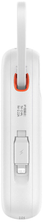 Ekstern batteri Baseus Qpow2, 10000mAh, 22.5W, QC + PD, 1 x Lightning - 1 x USB-A - 2 x USB-C, Hvid P10055003223-00