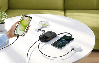 Ekstern batteri Baseus Qpow2, 20000mAh, 30W, QC + PD, 1 x USB-A - 3 x USB-C, Sort P10055009113-00