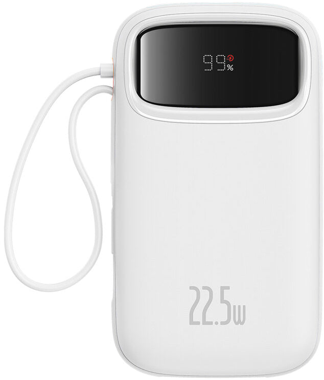 Ekstern batteri Baseus Qpow2, 10000mAh, 22.5W, QC + PD, 1 x Lightning - 1 x USB-A - 2 x USB-C, Hvid P10055003223-00