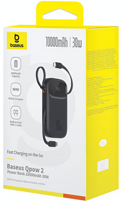 Ekstern batteri Baseus Qpow2, 20000mAh, 30W, QC + PD, 1 x USB-A - 3 x USB-C, Sort P10055009113-00