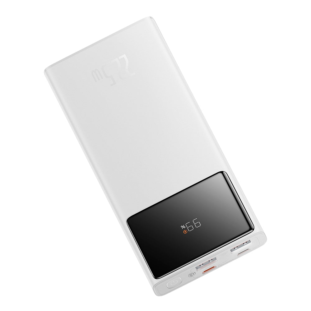 Ekstern batteri Baseus Star Lord, 10000mAh, 22.5W, QC + PD, 1 x USB-C - 2 x USB-A, Hvid PPXJ100002