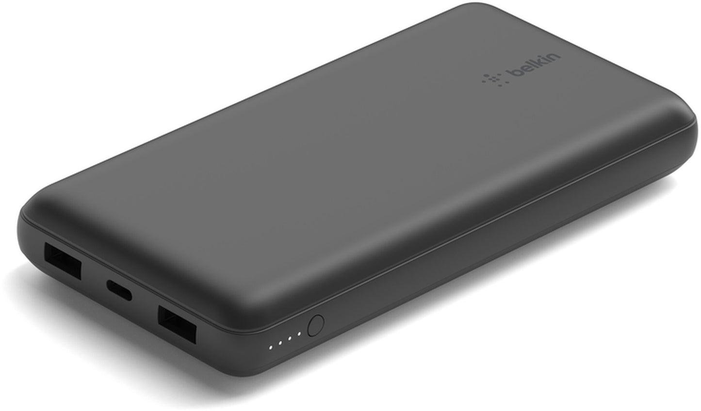 Belkin BoostCharge Pro Ekstern Batteri, 20000mAh, 15W, 1 x USB-C - 2 x USB-A, Sort BPB012btBK