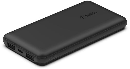 Belkin BoostCharge Ekstern Batteri, 10000mAh, 15W, 1 x USB-C - 2 x USB-A, Sort BPB011btBK