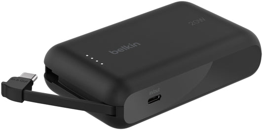 Belkin BoostCharge Ekstern Batteri, 10000mAh, 20W, PD, 2 x USB-C, Sort BPB021hqBK