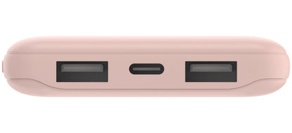 Belkin BoostCharge Ekstern Batteri, 10000mAh, 15W, 1 x USB-C - 2 x USB-A, Pink BPB011btRG