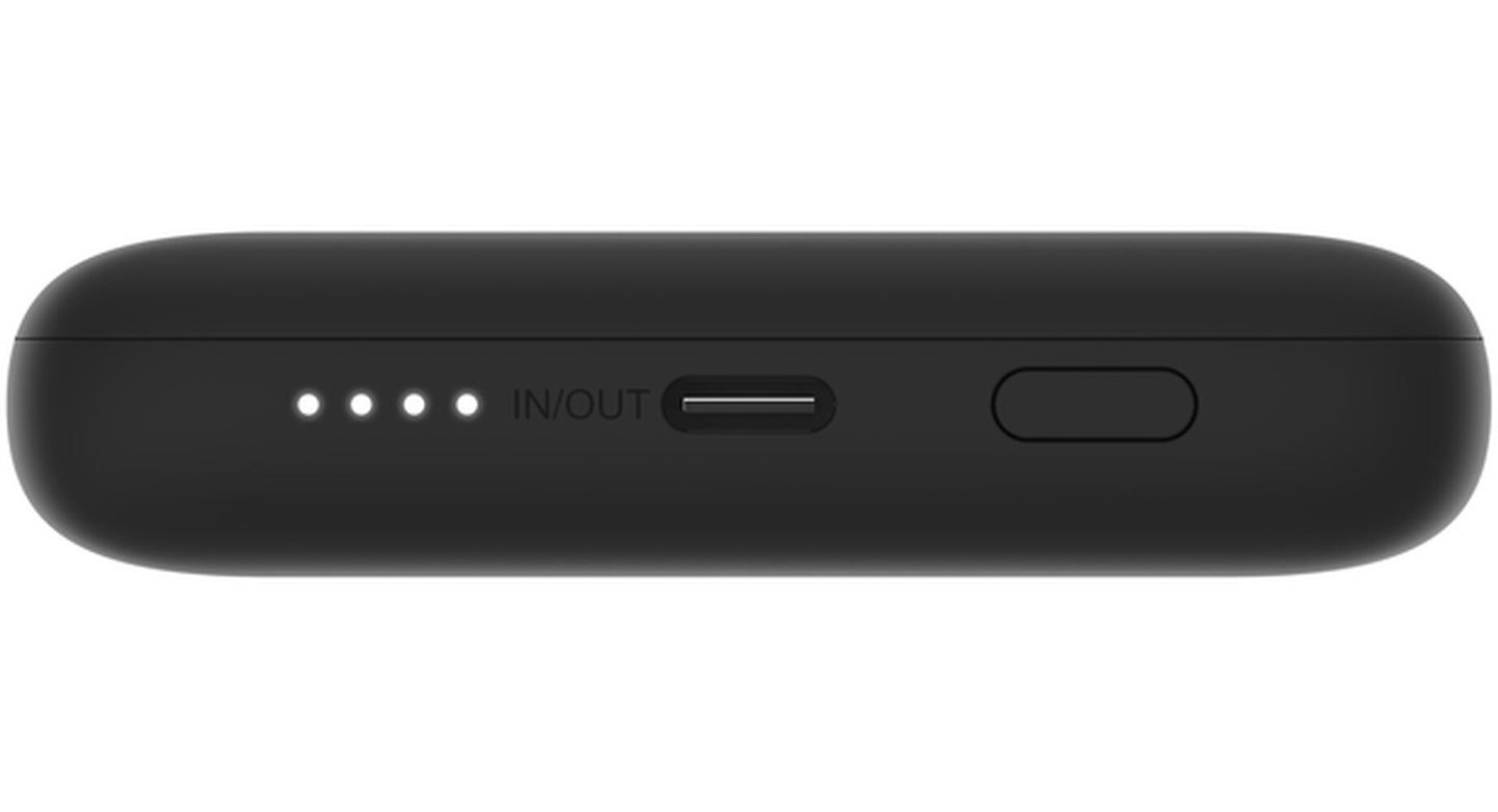 Belkin BoostCharge Plus Ekstern Batteri, 10000mAh, 23W, QC + PD, 1 x Lightning - 2 x USB-C, Sort BPB006btBLK
