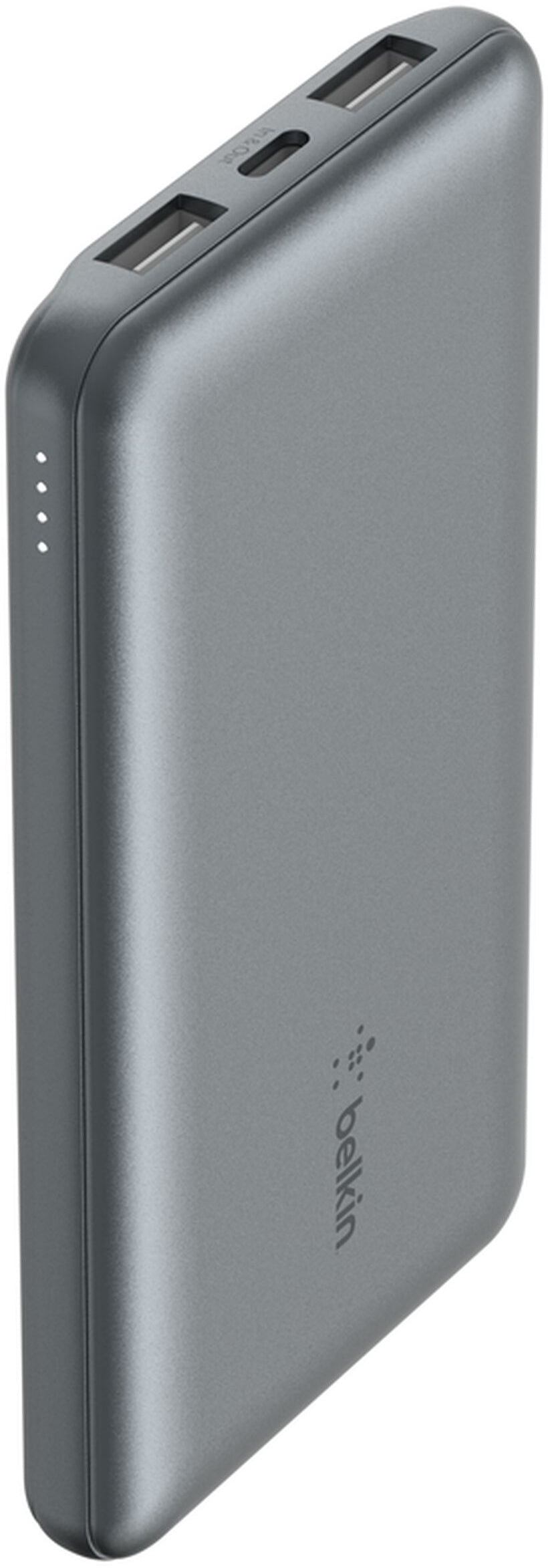 Belkin BoostCharge Ekstern Batteri, 10000mAh, 15W, 1 x USB-C - 2 x USB-A, Grå BPB011btGY