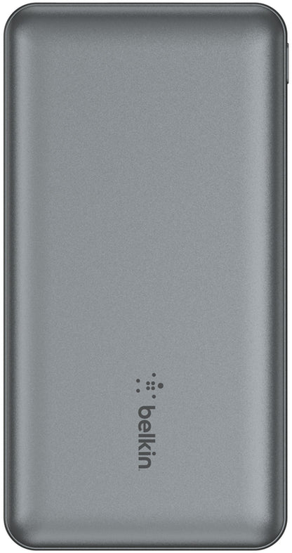 Belkin BoostCharge Ekstern Batteri, 10000mAh, 15W, 1 x USB-C - 2 x USB-A, Grå BPB011btGY