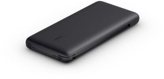 Belkin BoostCharge Plus Ekstern Batteri, 10000mAh, 23W, QC + PD, 1 x Lightning - 2 x USB-C, Sort BPB006btBLK
