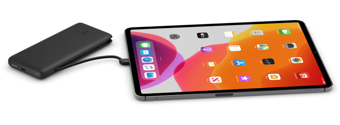 Belkin BoostCharge Plus Ekstern Batteri, 10000mAh, 23W, QC + PD, 1 x Lightning - 2 x USB-C, Sort BPB006btBLK