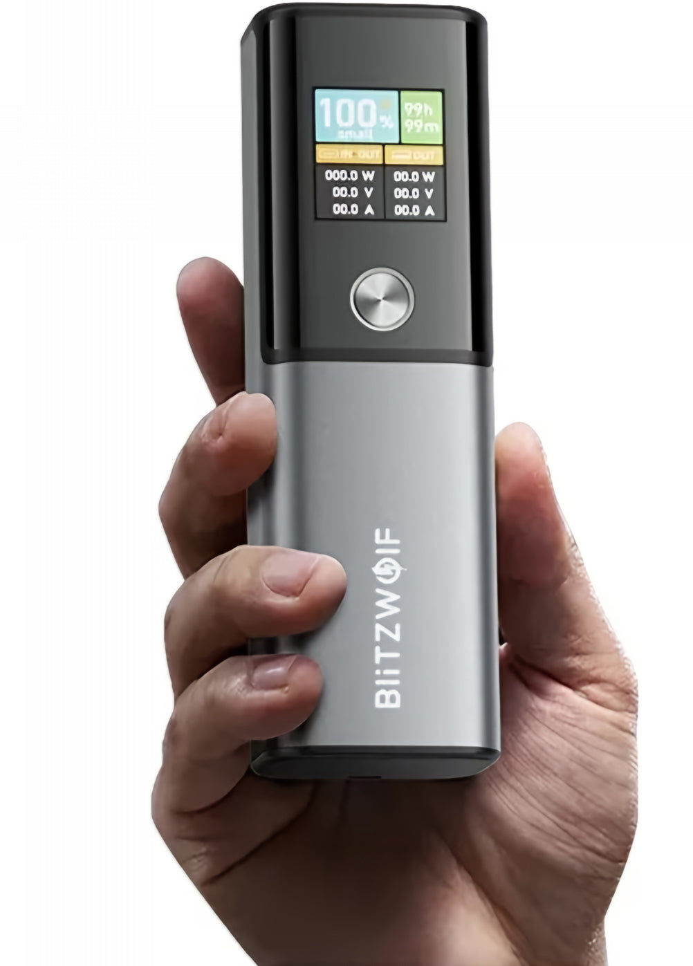 Ekstern Batteri BlitzWolf BW-P23, 14000mAh, 100W, QC + PD, 1 x USB-A - 1 x USB-C, Grå