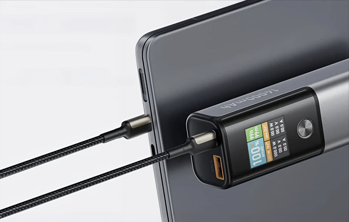 Ekstern Batteri BlitzWolf BW-P23, 14000mAh, 100W, QC + PD, 1 x USB-A - 1 x USB-C, Grå