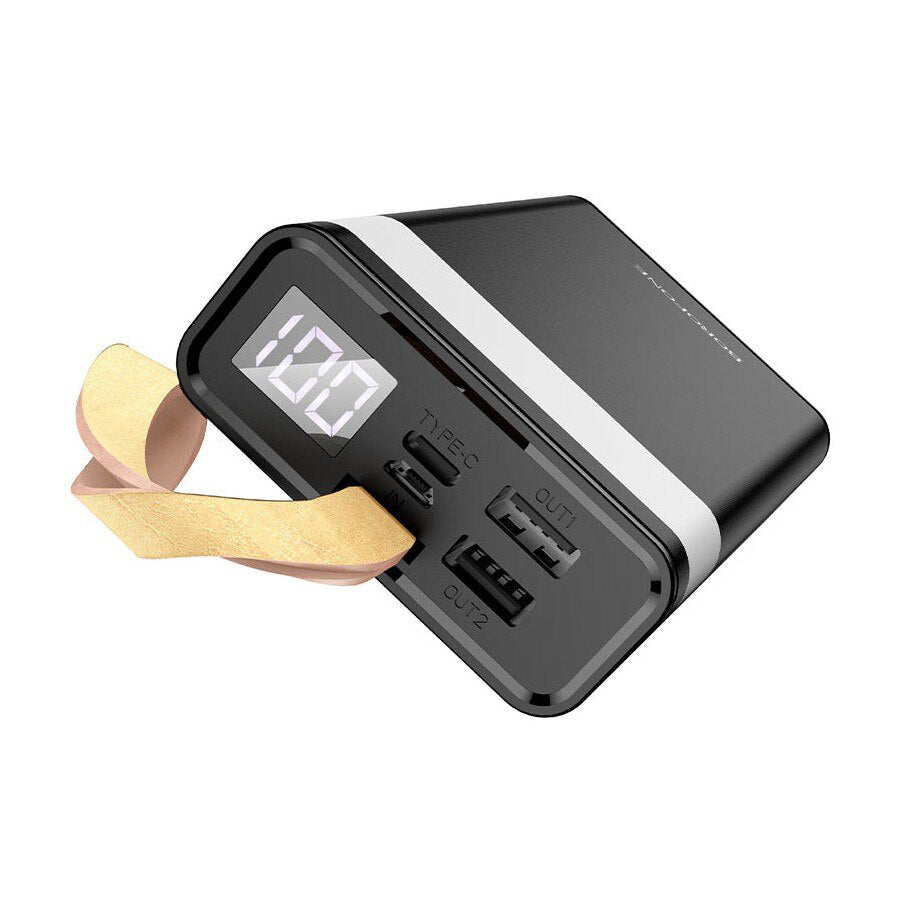 Ekstern batteri Borofone BJ18 Coolmy, 20000mAh, 10W, 2 x USB-A, Sort