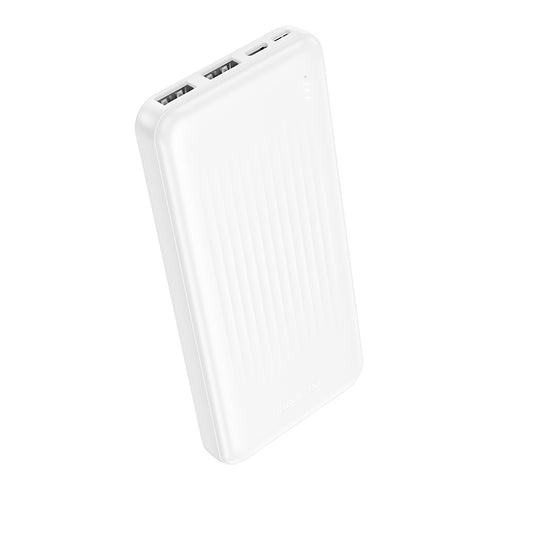 Borofone BJ78 Clever Ekstern Batteri, 10000mAh, 10W, 2 x USB-A, Hvid
