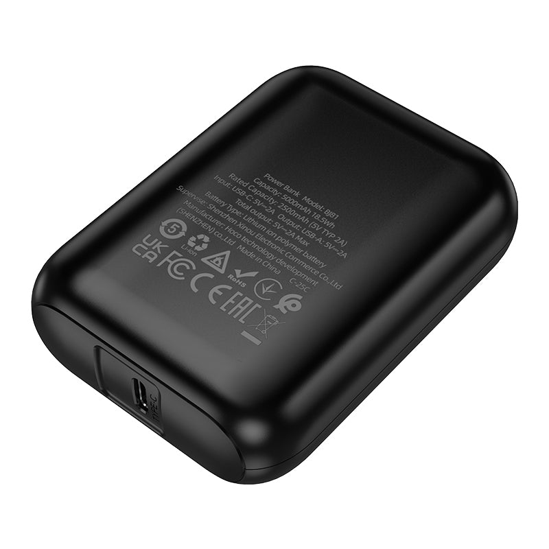 Borofone BJ81 Stability Ekstern Batteri, 5000mAh, 10W, 1 x USB-A, Sort