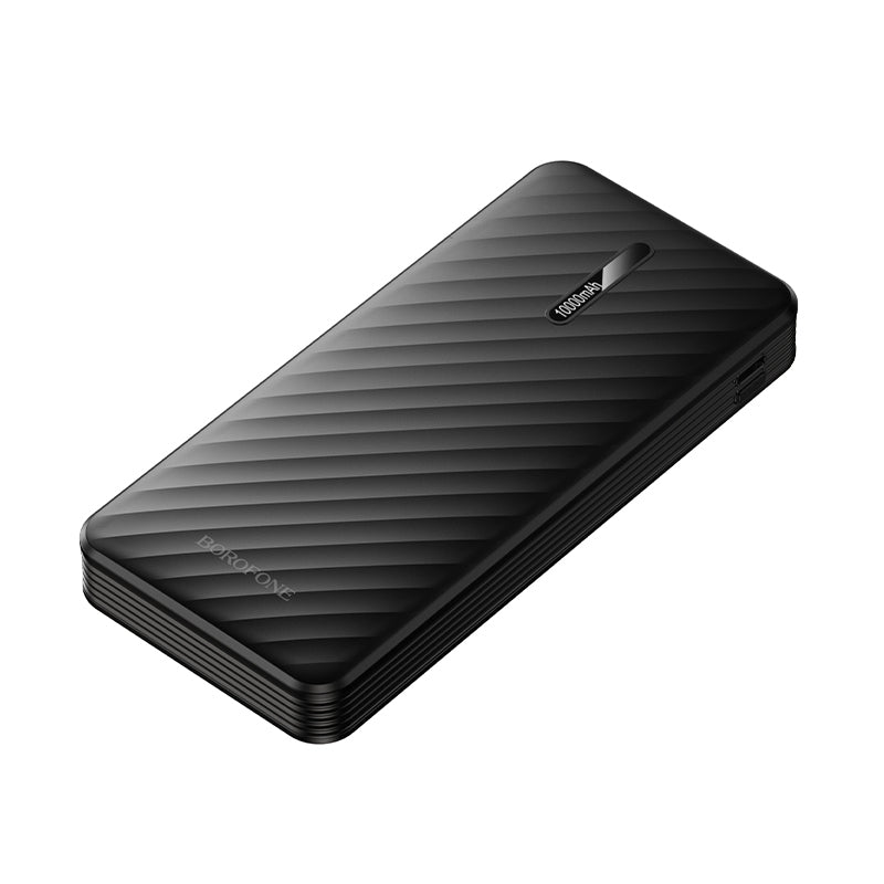 Borofone BJ84 Smooth Ekstern Batteri, 10000mAh, 10W, 1 x Lightning - 1 x microUSB - 1 x USB-A - 1 x USB-C, Sort