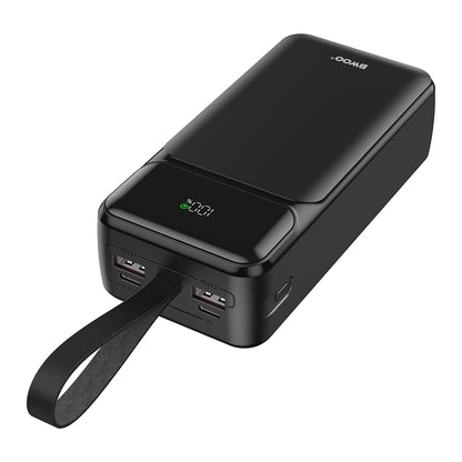 Ekstern Batteri BWOO BO-P66, 30000mAh, 65W, QC + PD, 1 x USB-C - 2 x USB-A, Sort