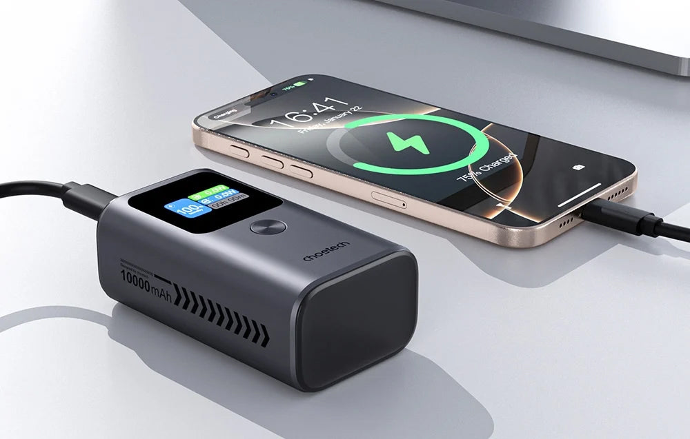 Ekstern batteri Choetech B701, 10000mAh, 30W, QC + PD, 1 x USB-A - 2 x USB-C, Sort