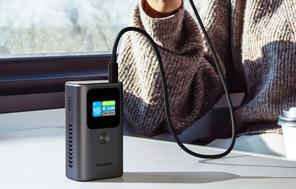Ekstern batteri Choetech B701, 10000mAh, 30W, QC + PD, 1 x USB-A - 2 x USB-C, Sort