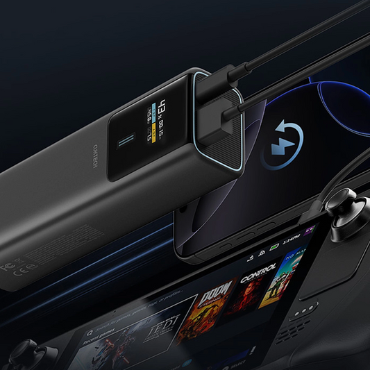 Ekstern Batteri Cuktech, 10000mAh, 150W, QC + PD, 1 x USB-A - 1 x USB-C, Sort CKPB100PGLBL