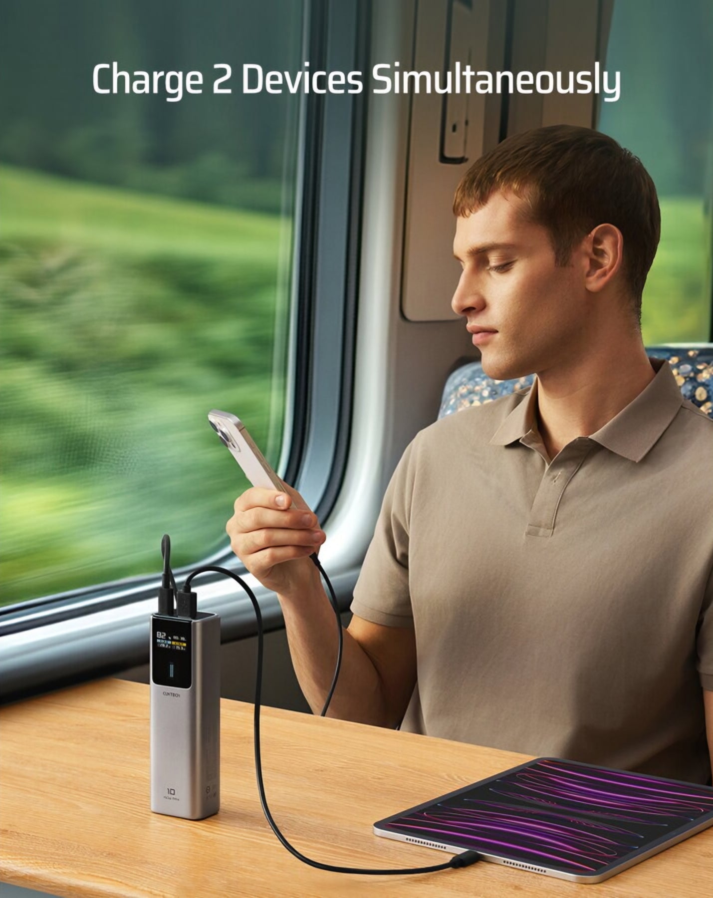 Cuktech External Battery, 10000mAh, 150W, QC + PD, 1 x USB-A - 1 x USB-C, Gray CKPB100PGLBK