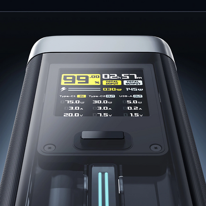 Ekstern Batteri Cuktech, 25000mAh, 210W, QC + PD, 1 x USB-A - 2 x USB-C, Sort CUK00P23GLBK