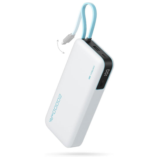 Ekstern Batteri Cuktech LPB200N, 20000mAh, 45W, QC + PD, 1 x USB-A - 2 x USB-C, Hvid CUKP200NGLLG