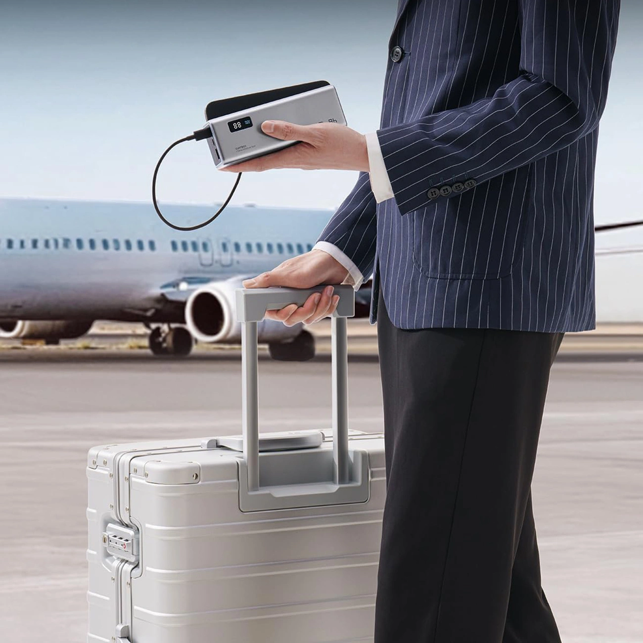 Ekstern Batteri Cuktech P+ No.15, 20000mAh, 150W, QC + PD, 1 x USB-A - 2 x USB-C, Grå CUKPB200GLBK