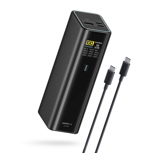 Cuktech PB200U powerbank, 20000 mAh, 210 W, QC + PD, 1 x USB-A – 2 x USB-C, hvid CKPB200UGLGR