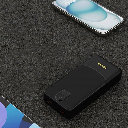 Ekstern Batteri Dudao K10Pro, 20000mAh, 12W, 2 x USB-A, Sort