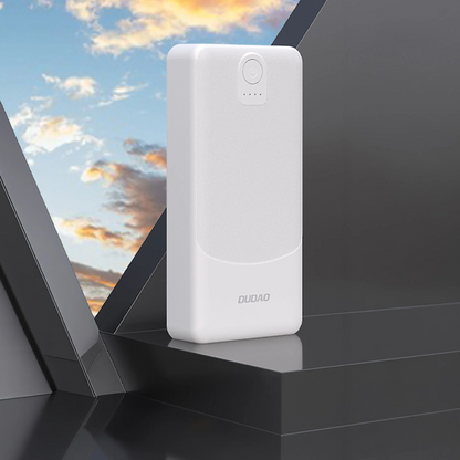 Ekstern Batteri Dudao K10Pro, 20000mAh, 12W, 2 x USB-A, Hvid