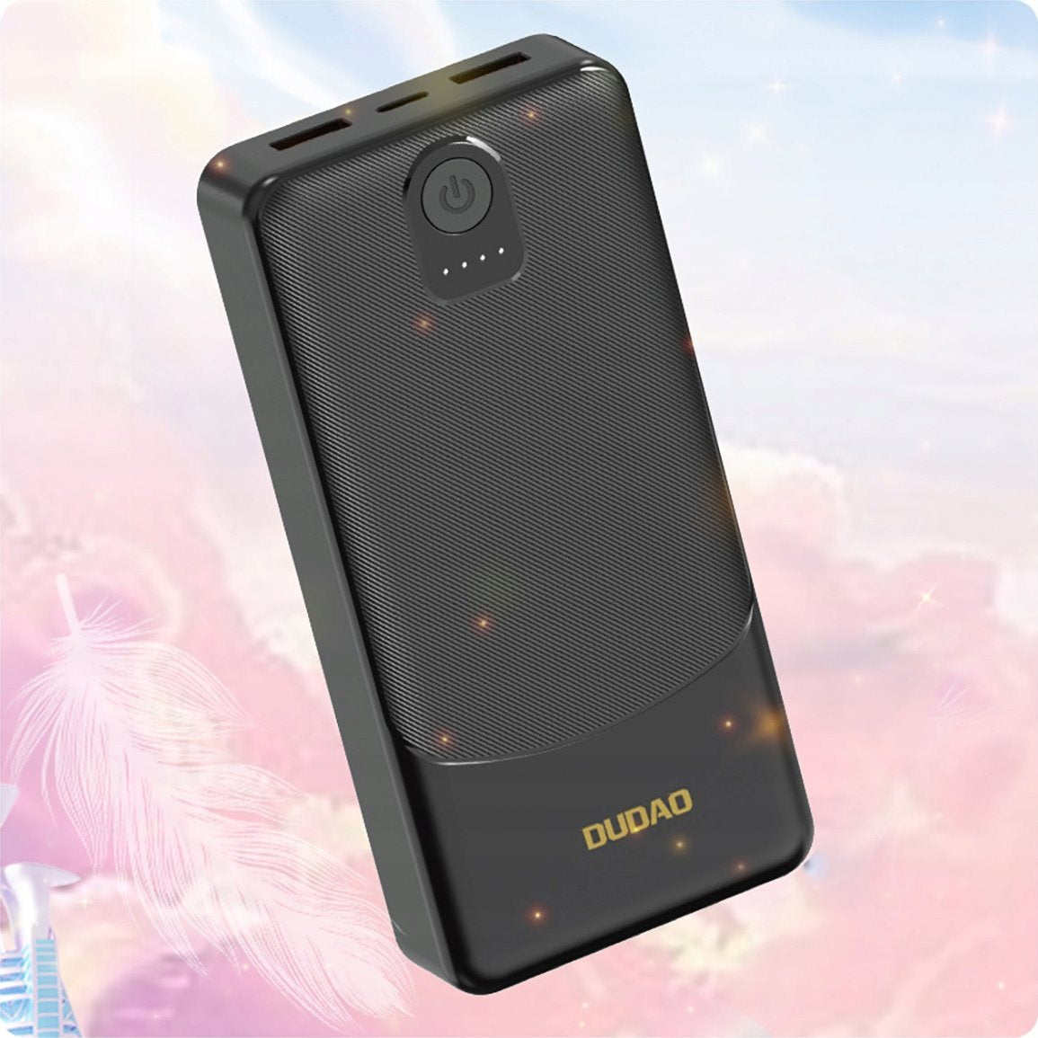 Ekstern Batteri Dudao K10Pro, 20000mAh, 12W, 2 x USB-A, Sort