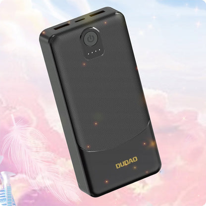 Ekstern Batteri Dudao K10Pro, 20000mAh, 12W, 2 x USB-A, Sort