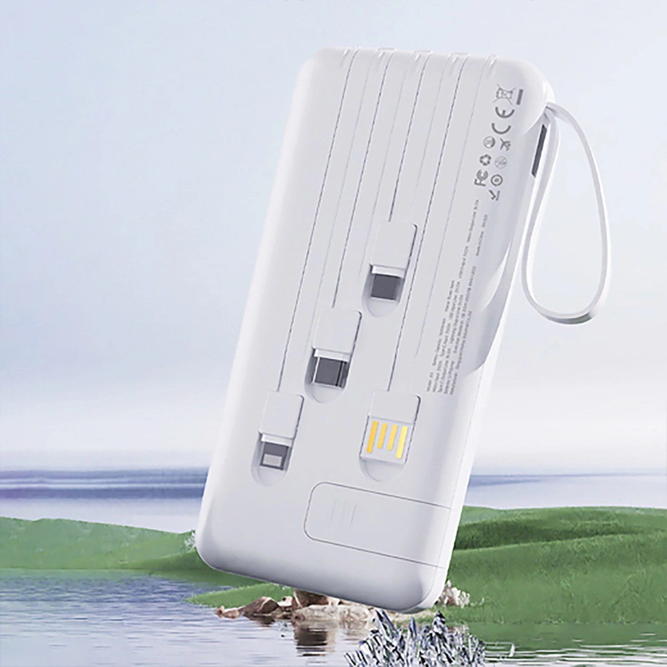 Dudao K11 Pro External Battery, 20000mAh, 10W, 1 x Lightning - 1 x microUSB - 1 x USB-A - 1 x USB-C, White