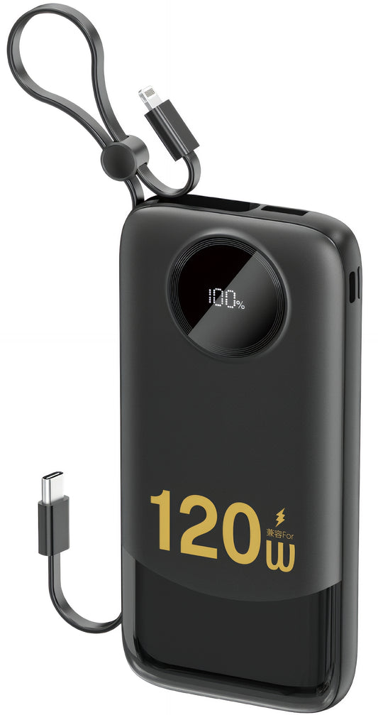 Ekstern Batteri Dudao K13, 10000mAh, 22.5W, QC + PD, 1 x Lightning - 1 x USB-A - 2 x USB-C, Sort