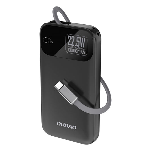 Ekstern Batteri Dudao K31, 10000mAh, 22.5W, PD, 2 x USB-C, Sort