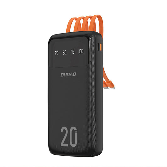 Ekstern Batteri Dudao K6Pro+, 20000mAh, 10W, 1 x Lightning - 1 x microUSB - 1 x USB-A - 1 x USB-C, Sort