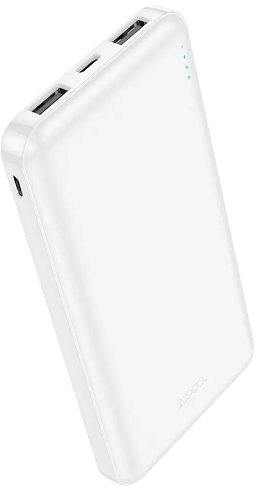 Ekstern batteri HOCO J100, 10000mAh, 10W, 2 x USB-A, Hvid