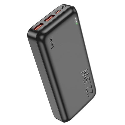 Ekstern Batteri HOCO J101A, 20000mAh, 22.5W, QC + PD, 1 x USB-C - 2 x USB-A, Sort