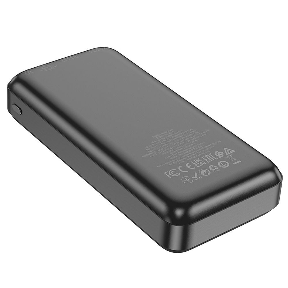 Ekstern Batteri HOCO J101A, 20000mAh, 22.5W, QC + PD, 1 x USB-C - 2 x USB-A, Sort